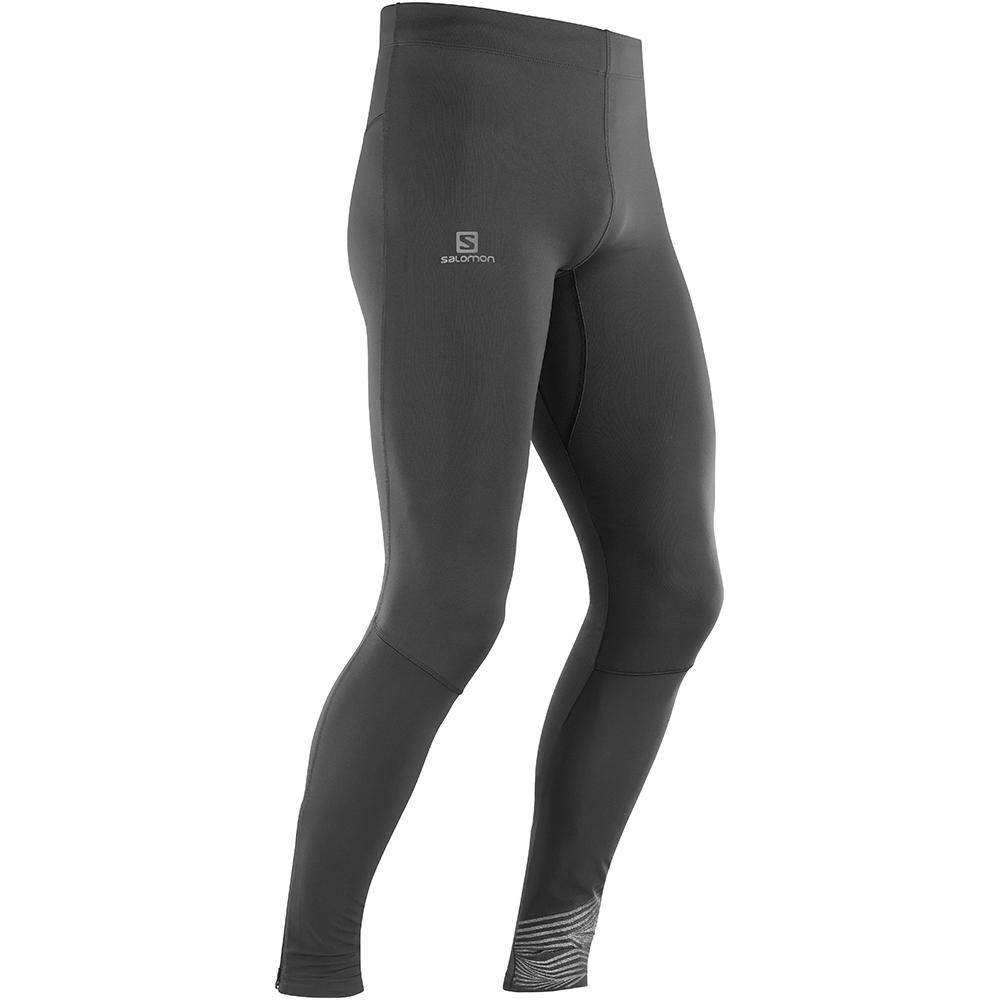 Collants Salomon Homme Noir - Salomon AGILE LONG M - France (8461-XYZRK)